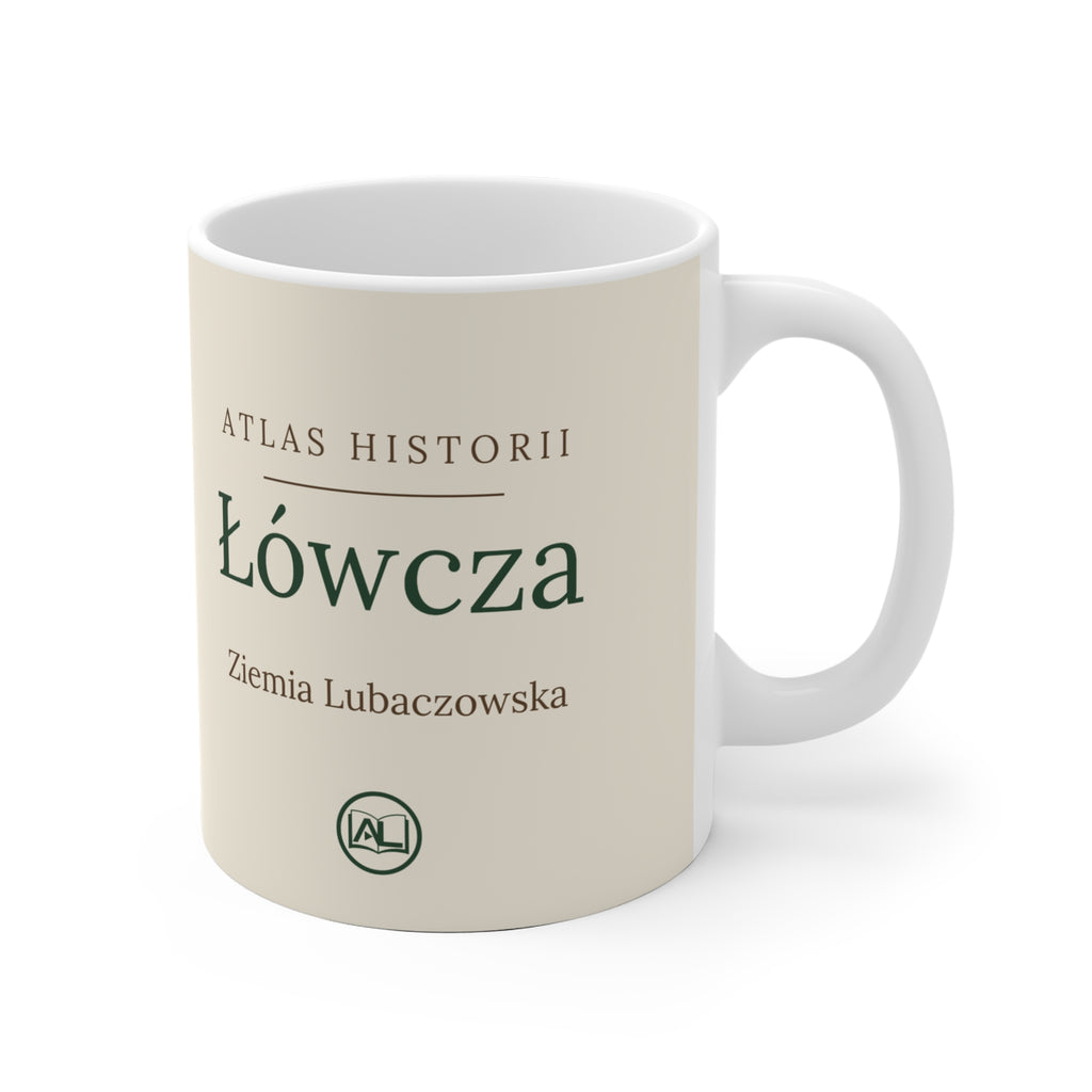 Kubek ceramiczny "Atlas Historii" - Łówcza, drewniana cerkiew