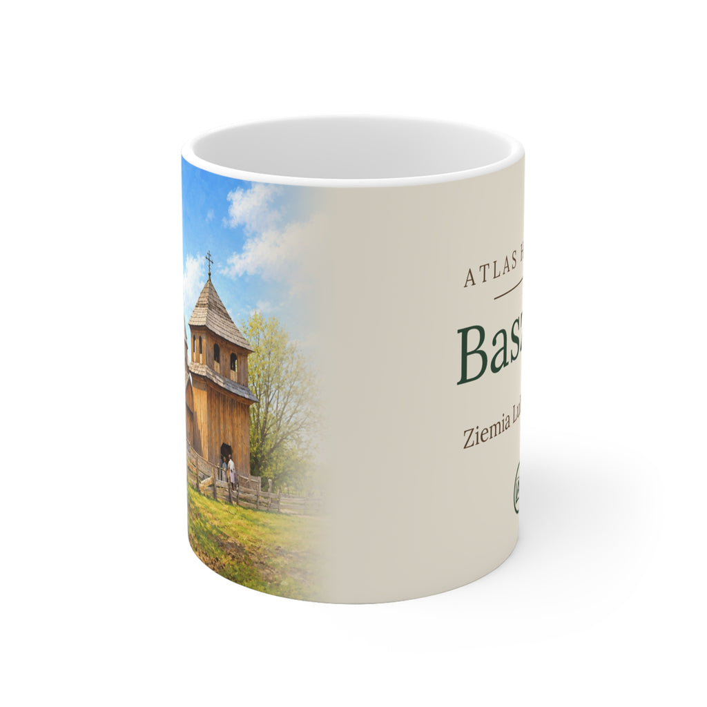 Kubek ceramiczny "Atlas Historii" - Basznia, drewniana cerkiew