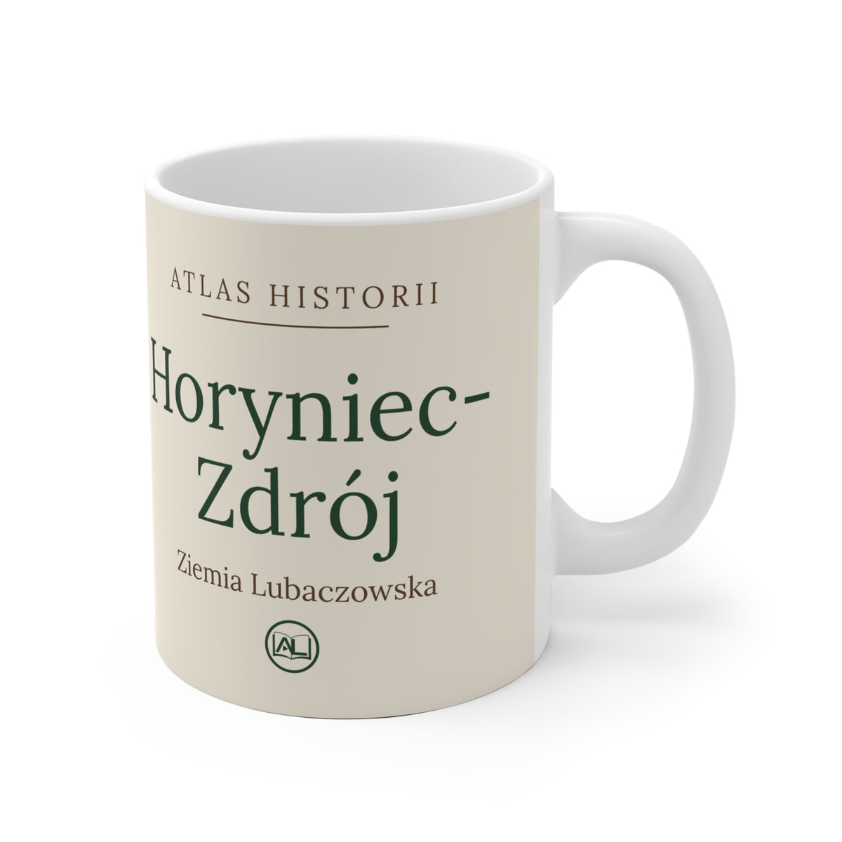 Kubek ceramiczny "Atlas Historii" - Horyniec-Zdrój, uzdrowisko